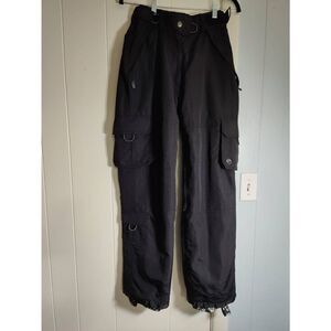 Powder Room nylon/polyester black snowboard pants, women's size medium